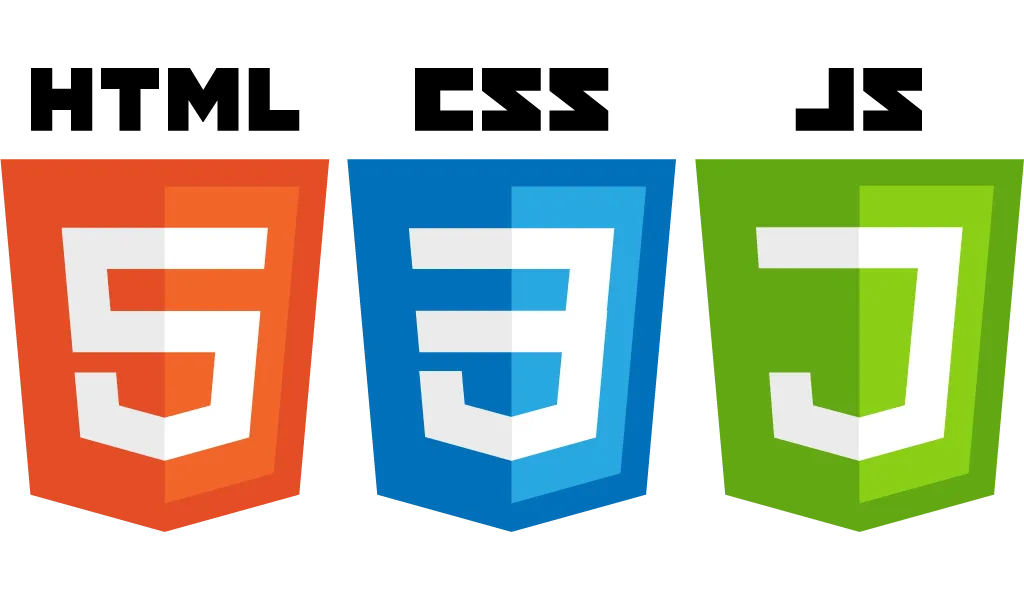 Logos for HTML, CSS, and JavaScript