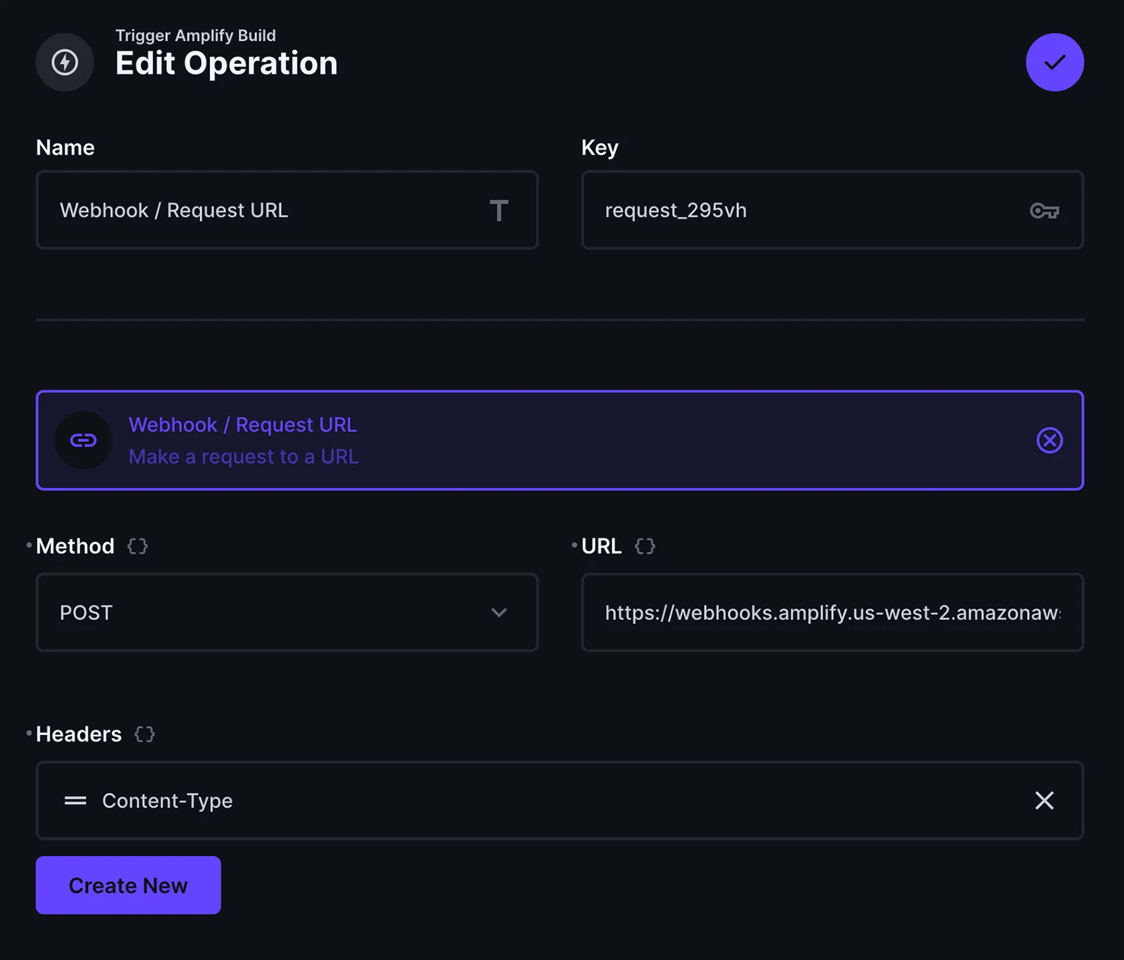 A Directus screenshot showing webhook operation settings including a Content-Type header element