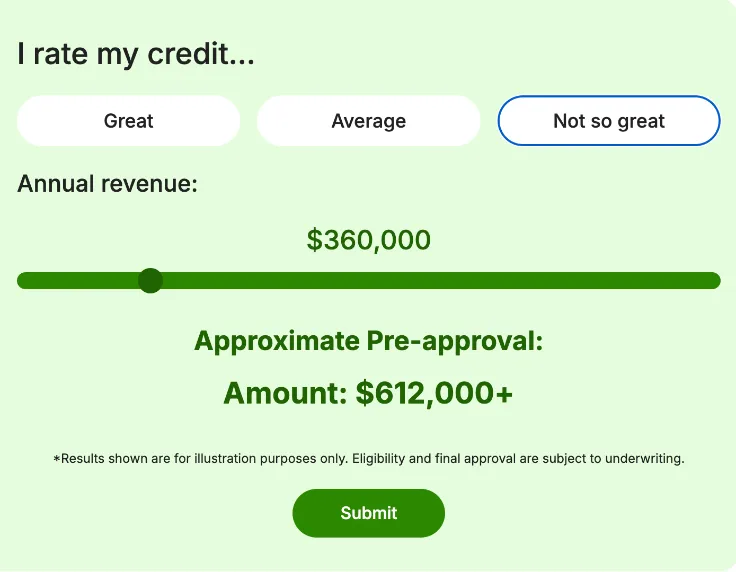 screen shot of an interactive slider calculator