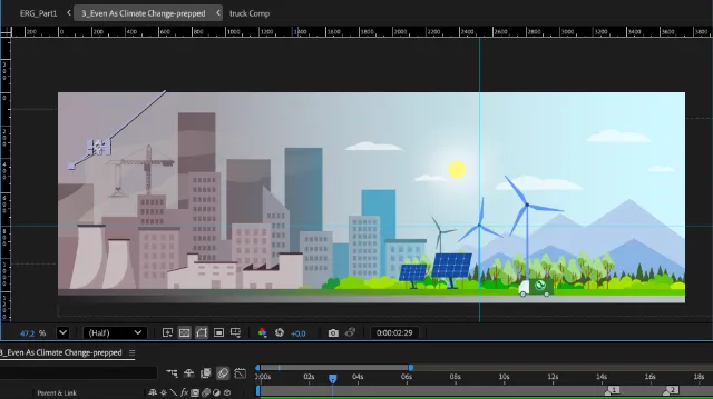 process image showing a layered composition in After Effects