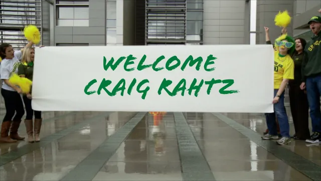 a personalized frame of video showing a hand-painted banner that reads: Welcome, Craig Rahtz
