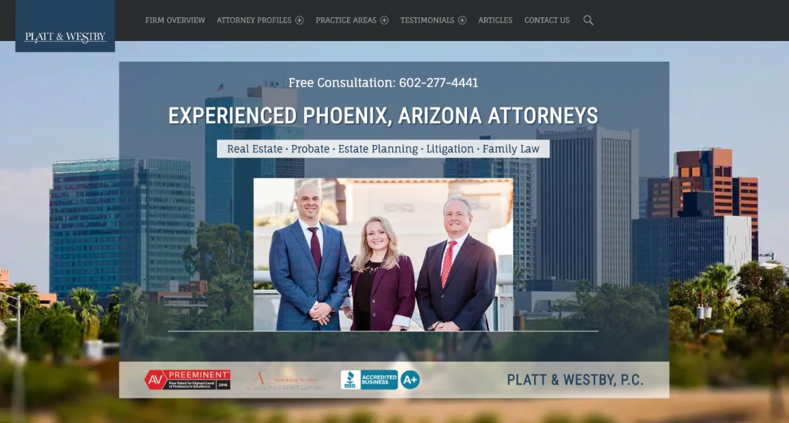 homepage for plattwestby.com