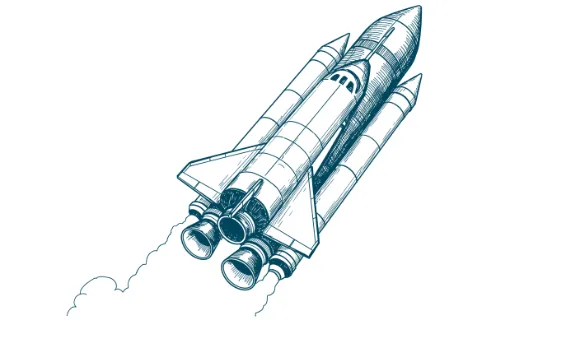 a space shuttle in flight