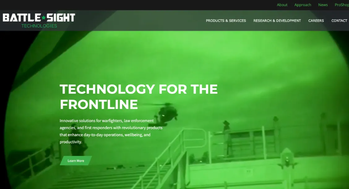 Website for Battle Sight Technologies